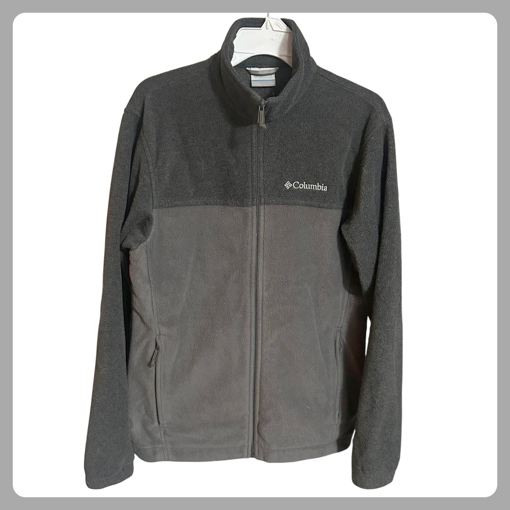 Columbia Fleece Jacket Two Tone Gray Full Zip Men's Size S